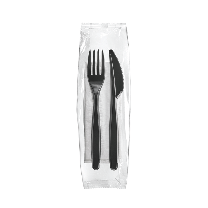 Set cubiertos - servilleta, tenedor, cuchillo y cuchara sopera